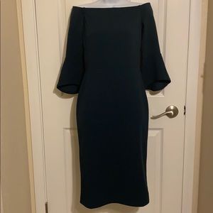 NWT Dark Green Off Shoulder Dress